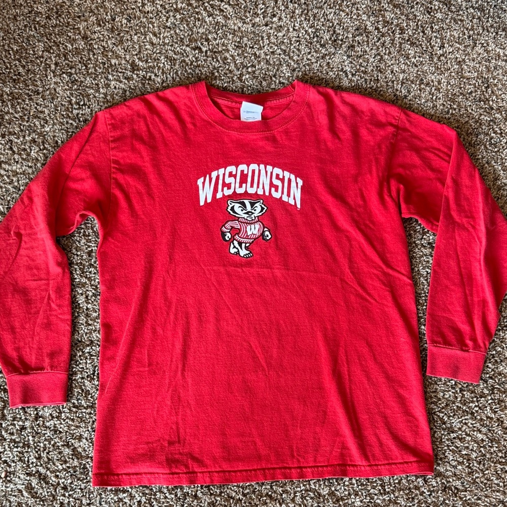 Wisconsin Red Long Sleeve Shirt YXL